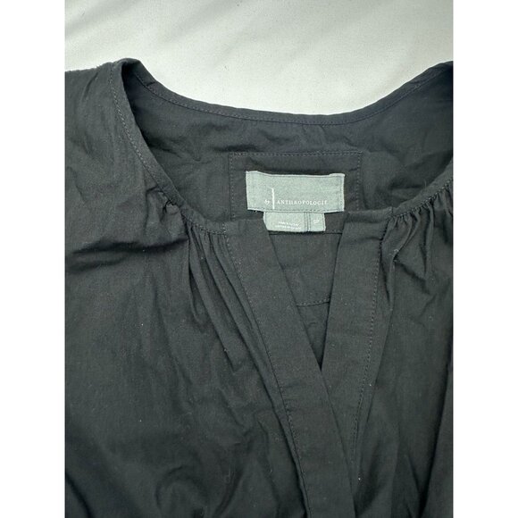 Anthropologie Cotton The Somerset Mini Dress in Black size Small Petite Preppy - Picture 5 of 9